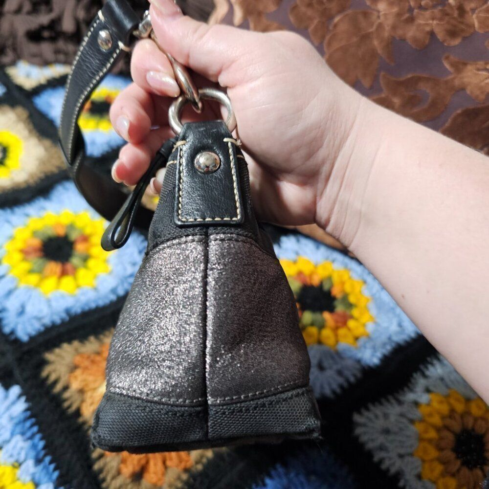 Coach y2k Anniversary Near Vintage Baguette Shoulder Bag in Black with Lurex - Picture 3 of 6